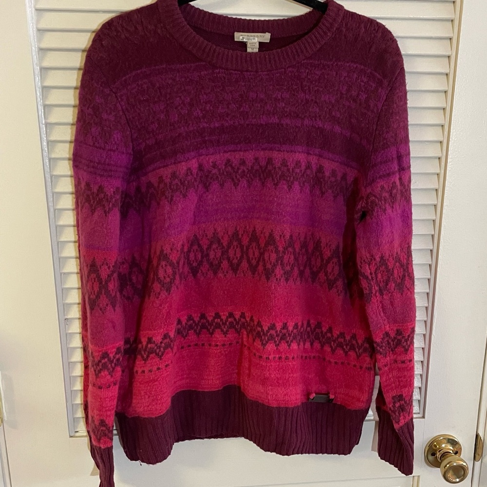 Burberry | Cashmere & Wool Printed Women's Long Sleeve Sweater Size: M